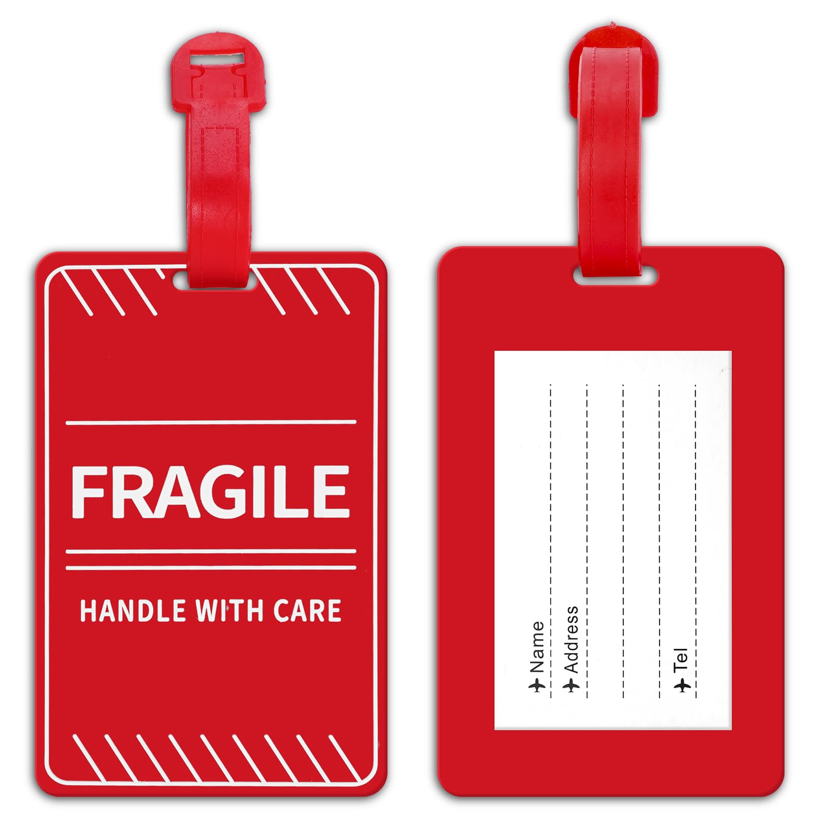 Amazon.com | MEDMAX 2 Pack Fragile Luggage Tag with Name ID Card
